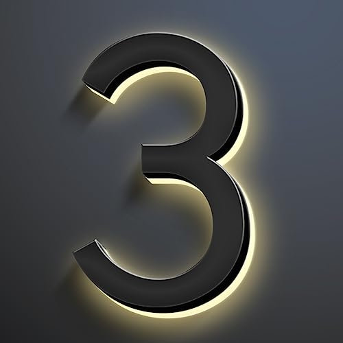 Numeri Civici Numeri Civici Retroilluminati A LED Lucidati A Mano In Acciaio Inossidabile Per Insegne di Indirizzi Domestici Numeri Civici Illuminati Per Esterni Cortile Negozio
