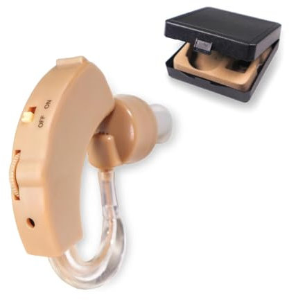 Mobiclinic®, Amplificateur de son, Ear plus 2, 5 niveaux volume, Format mini, Pour les deux oreilles, Léger et portable, Fonctionne sur piles, Inclut des bouchons d'oreille recharges