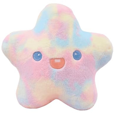 Viusneun Kuschelkissen Bunte Sterne Mond Kinder Sternkissen, Plüsch Kissen Dekokissen für Kinderzimmer Schlafzimmer Deko,Weiche Flauschige Sternform Zierkissen Sofakissen (Blauer Stern,50CM)