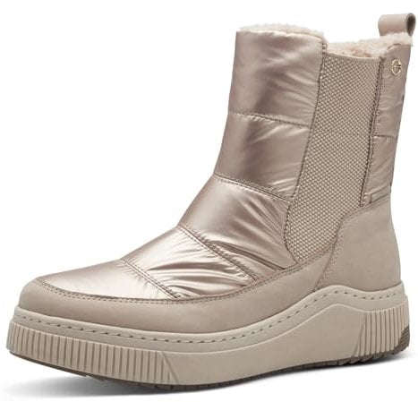 Tamaris COMFORT Damen Winterstiefel ohne Absatz Gefüttert Wasserabweisend, Beige (Beige), 39 EU