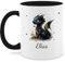 Tasse Tassen 325ml - Süßer Kleiner Drache mit Namen I Nachtdrache I Dragon I Drachen I Drachenzähmen - 325 ml - Schwarz - httyd merch drachenmotiv dragons zähmen teetasse name personalisierte