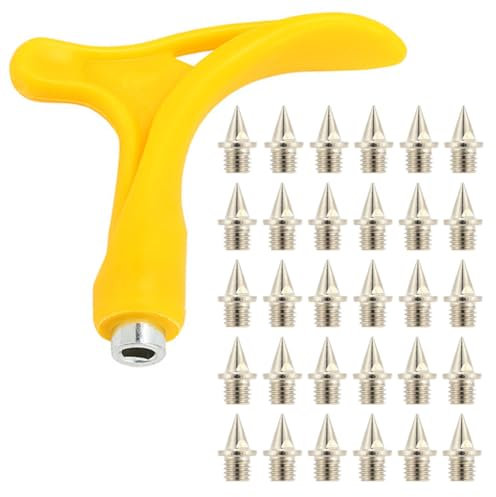 Reccisokz 30 Piezas Clavos Con Clavos,Pasadores De Riel De Acero Inoxidable De 6 Mm Con Llave De Clavos De 1 Pieza,Clavos De Repuesto Para Zapatillas De Deporte Zapatos Para Correr