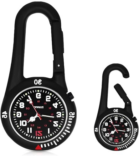 Schwesternuhr Rettungsdienst mit Karabiner, leuchtende Krankenschwester-Uhr für Sanitäter und Kletterer