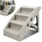 Jiubiaz Hundetreppe Klappbare Haustiertreppe 48,5cm Hoch, 4-Stufig Faltbare Katzentreppe, Hunderampe, Maximale Belastung 75kg, Tiertreppe mit Rutschfester Matte für Hunde und Katzen (grau)