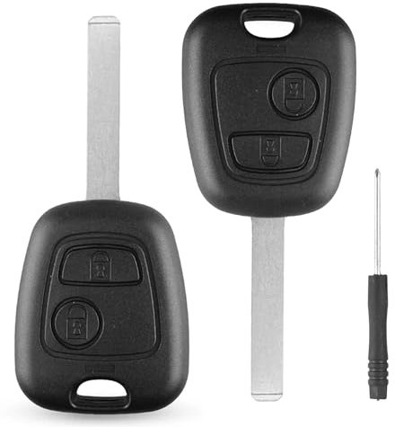 Alppihym 2-Pack de 2 clés de Voiture Compatible Peugeot 107 206 207 406 407 306 307 806 et Compatible Citroën C1 C2 C3 C4 C5 C6 - Porte-clés sans électronique (avec des embryons)