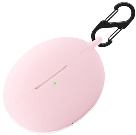 Custodia in silicone per Oppo Enco Free 2 / Enco Free 2i, custodia protettiva antiurto e pelle protettiva per Oppo Enco Free2 / Enco Free2i with Keychain (rosa)