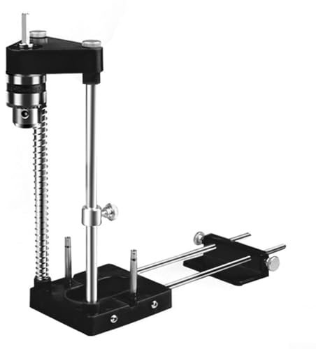 Wenyouya Adjustable Portable Drill Stand, Multi-Angle Drill Guide, Table Drilling Holder Bracket Workbench DIY Tool For Power Drills (Black)