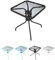 Jardin202 - Mesa de Cristal 60x60x70 cm Cuadrada con Base Metálica Resistente - Colores Negro, Blanco, Azul y Verde para Interiores | Azul