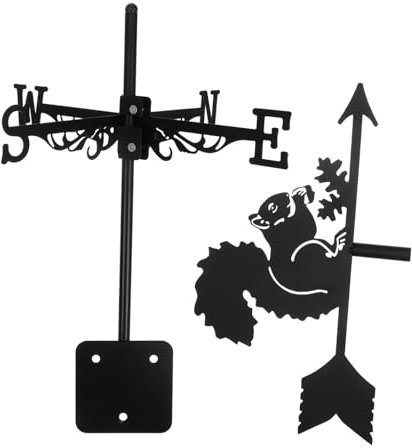 Yardwe Décoration De Girouette Anémomètre Girouettes Animaux Girouette De Terrasse Girouette Extérieure Girouette Noire Girouette De Jardin Girouette Écureuil Jolie Girouette Black Le Fer
