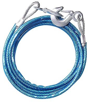 iplusmile 1 Pc corda da traino fune del verricello dell'auto fune da traino con ganci rimorchio per auto in filo d'acciaio Silver