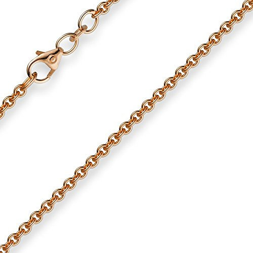 2,3mm Rund-Ankerkette Kette Collier, 585 Gold Rotgold Goldkette, 70cm
