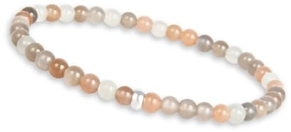 GD GOOD.designs Mondstein Perlenarmband Damen mit echten 4mm Natursteinen und 925 Silber Perle - Edelstein Armband I Kugelarmband mit Naturstein Perlen