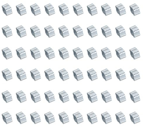 PATIKIL 60 Pack 5-7mm Double Ear Hose Clamp, Galvanized Steel O Clip Crimp Rings for Fuel Petrol Pipe Tube Fitting Connections, Silver Tone