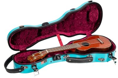 Crossrock Soprano Ukulele Case - 100% Fiberglass Hardshell with Brand Latches, TSA Lock, Accessory Compartment, and Detachable Straps-Mint Blue (CRF2030SUMB)