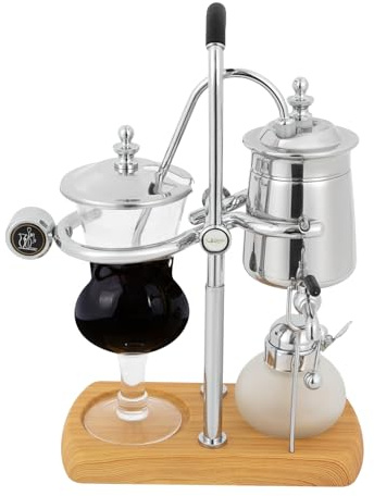 Fridgestea Siphon Kaffeemaschine 400ml, Belgien Royal Family Style Balance Siphon Kaffeemaschine mit T-Griff (Silber)