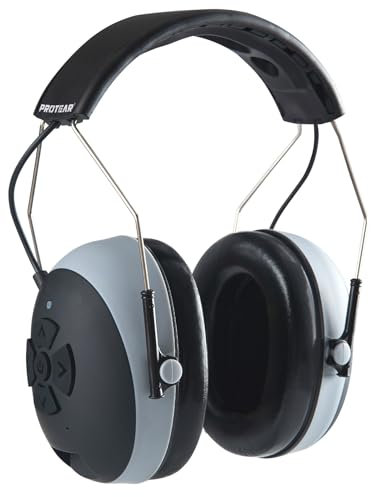 PROTEAR Bluetooth Ear Defenders with Microphone, Wireless Hearing Protectors, Noise Cancelling Headphones for Lawn Mowing, Woodworking, Noisy Environments SNR 30dB (Black Grey)