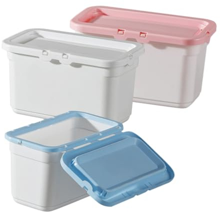 Aufbewahrungsbox für Wäscheperlen, 3 Stück aus Kunststoff mit Deckel | Stapelbar, Glatte Kanten und Boden, für Ordnung im Haus und Schnellen Zugriff