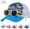 LUKIUP 2 Stücke Baseballkappe Sonnenbrillen Set für Jungen, Verstellbare Cappy Kinder, Basecap für Kinder Jungen Geschenke Cartoon-Muster