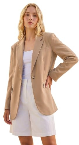 Roman Originals Single Breasted Smart Blazer for Women UK - Ladies Everyday Holiday Spring Summer Comfy Soft Evening Vacation Work Party