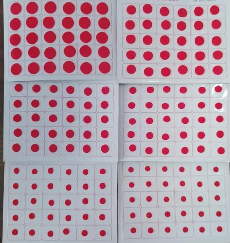720 X Count Multi Size Bindi Round Polka Dots Daily Use Bindi Stickers(RED) (Red Color)