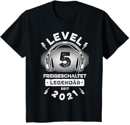 Kinder Level 5 Geburtstag Junge Gamer Mann Deko Jahrgang 2021 T-Shirt
