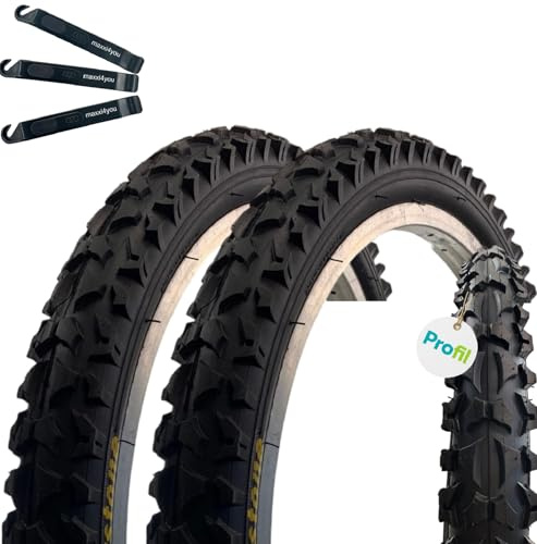 2 x Roverstone A109 18 Fahrradreifen Schwarz 54-355 (18 x 1,95) inkl. maxxi4you Reifenheber