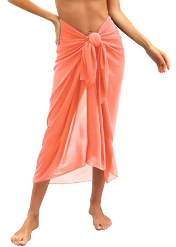 Svanco Pareo Damen Sarong Strand Wickeltuch Bikini Cover Up Beachwear | Leichter Atmungsaktiver Chiffon, Zum Binden Knüpfbar, Vielfältige Trageweisen, Einheitsgröße Für Strand
