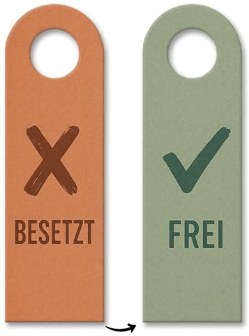 Frei besetzt Türhänger 3er Set mit Kreuz und Haken Lustiger Spruch für Büro und Hotel