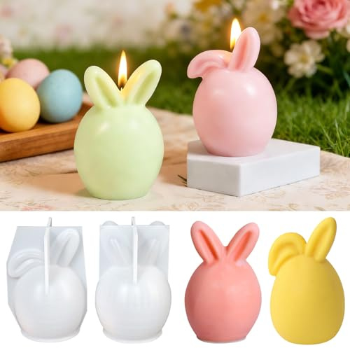 Ostern Kaninchen Silikonform,Silikonformen Ostern,3D Osterhase Kerzenformen Seifenform,Kaninchen silikonformen,Gipsform Silikonform