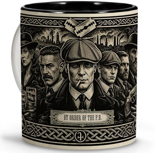 LolaPix Peaky Tasse, spülmaschinenfest, personalisierbare Geschenkserie, personalisierbar, Keramik, innen schwarz, verschiedene Designs, Peaky