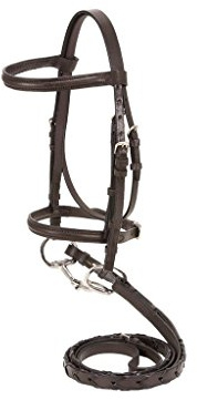 Tough 1 Mini Raised Snaffle Bridle with Reins BRN