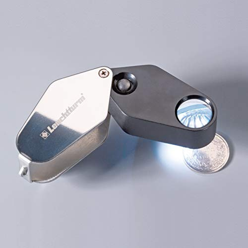 Leuchtturm 329828 LED Taschenlupe, 10-fach, schwarz, Ø 18 mm