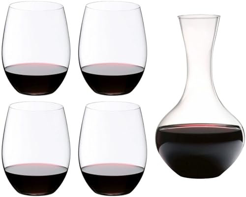 RIEDEL O + Gift, 5er Vorteilsset, klares Kristallglas, maschinell gefertigt