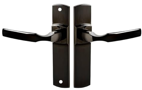 Vachette Ensemble de Poignée de Porte sur Plaque ARTIS - Version Bec de Cane pour Porte de Cuisine, Salon - Entraxe 165 mm - Matériau Zamak Résistant - Garantie 10 Ans - Finition Diamant Noir