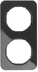 Hager R.1 R1 Rahmen 2 Elemente Schwarz Glanz