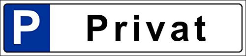 Parkplatzschild 52x11cm Schild Parkplatz Nummernschild Kennzeichen – Privat – S19c