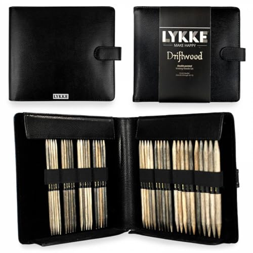 Lykke Doppelspitznadeln, Geschenkset Large US 6-13 Set in Faux Leather Pouch