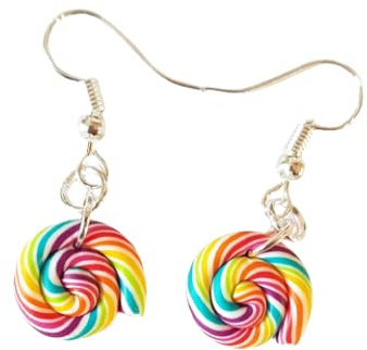 boucles d oreilles lolipop sucette multicolore blanc bijou gourmand