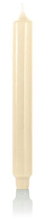 Punchkerzen Ivory 249 x 28 mm, 8 Stück, Kerzen mit gefrästen Kerzenfuß, Zapfenfuß, Unparfümiert