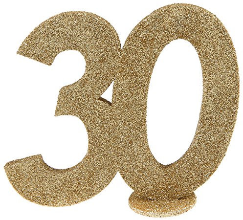 jakopabra Tischaufsteller Gold glänzend (Gold Zahl 30)