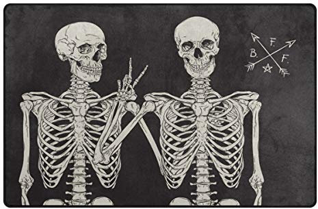 Use7 Teppich mit Totenkopf-Motiv, für Wohnzimmer, Schlafzimmer, 50 x 80 cm