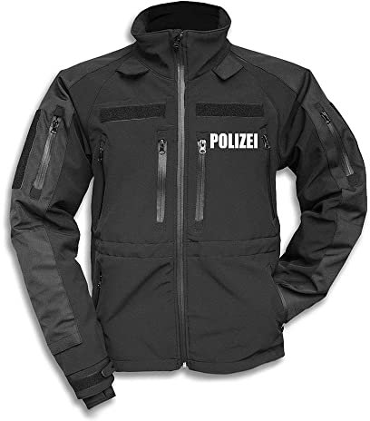 Copytec Tactical Softshell Jacke Polizei Behörde Einsatzkleidung Dienst Kommissar #30190, Größe:M, Farbe:Schwarz