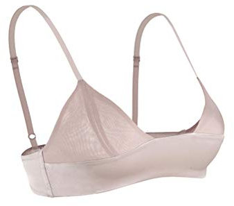 SilRiver Womens Silk Satin Triangle Bralette U-Shaped Bra Delicate Brassiere (for A-C Cups)