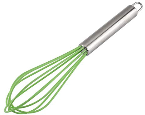 sourcing map Egg Whisk Stainless Steel Whisk Mixer Kitchen Utensil for Blending, Whisking, Beating and Stirring Green