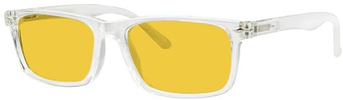 Eyekepper Blue Light Blocking Eyeglasses Men Women with Amber Tinted Filter Lens - Anti Digital Screen Glare UV Ray Computer Glasses - Transparent