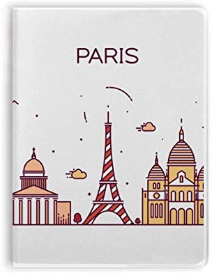 Paris Notizbuch, französisch, flach, mit Sehenswürdigkeit, Gummieinband, Tagebuch, weicher Einband