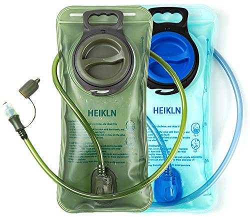Trinkblase 2 Liter, auslaufsicher, BPA-frei, militärische Wasseraufbewahrung, Trinkrucksack, einfach zu reinigen, für Radfahren, Wandern, Camping, Jagd, Laufen, 2 Stück