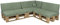 POKAR Palettenkissen Palettenauflagen mit abnehmbarem Bezug Palettenmöbel Palettensofa 8er Set: Sitzkissen 120x80 + Rückenlehne 120x40, Grün