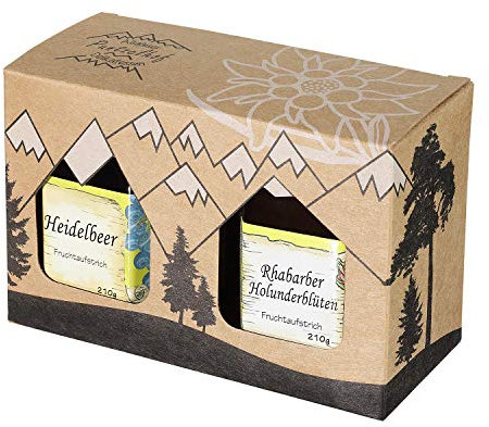 Allgäuer Genuss-Box - Feinkost Geschenk-Set 2 x 210g Delikatessen Fruchtaufstrich - Attraktives Geschenkset aus Kraftkarton