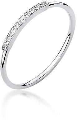 Damen Ring 585 14k Gold Weißgold natürlicher echt Diamanten Brillanten